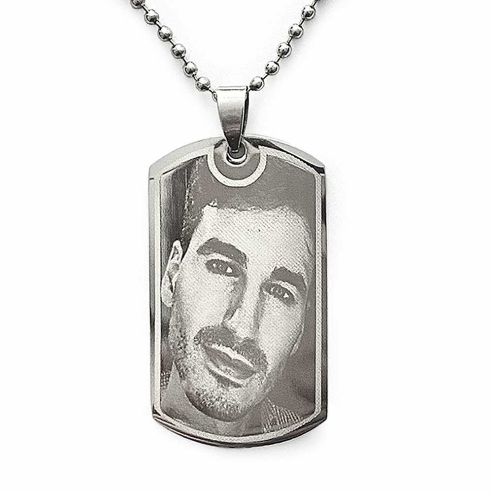 Engravable Blank Dog Tag Necklace in Stainless Steel – BellaRyann