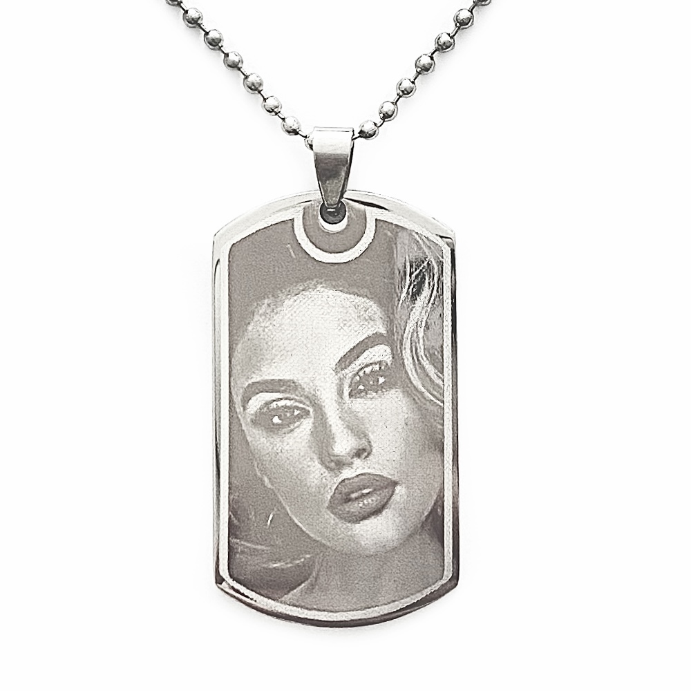 (Dog-Tag) Engravable Necklace - Stainless Steel / M-494