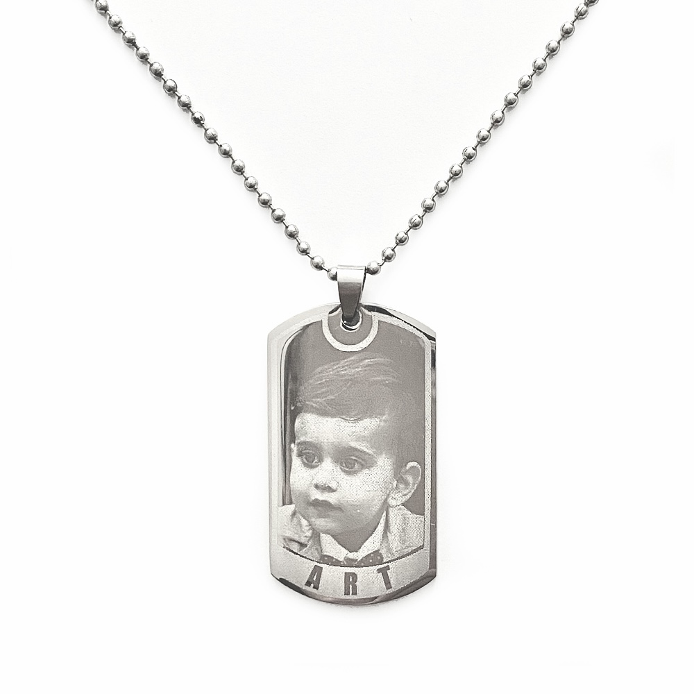 (Dog-Tag) Engravable Necklace - Stainless Steel / M-491