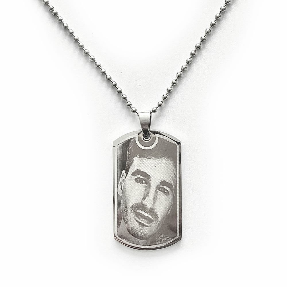 (Dog-Tag) Engravable Necklace - Stainless Steel / M-493