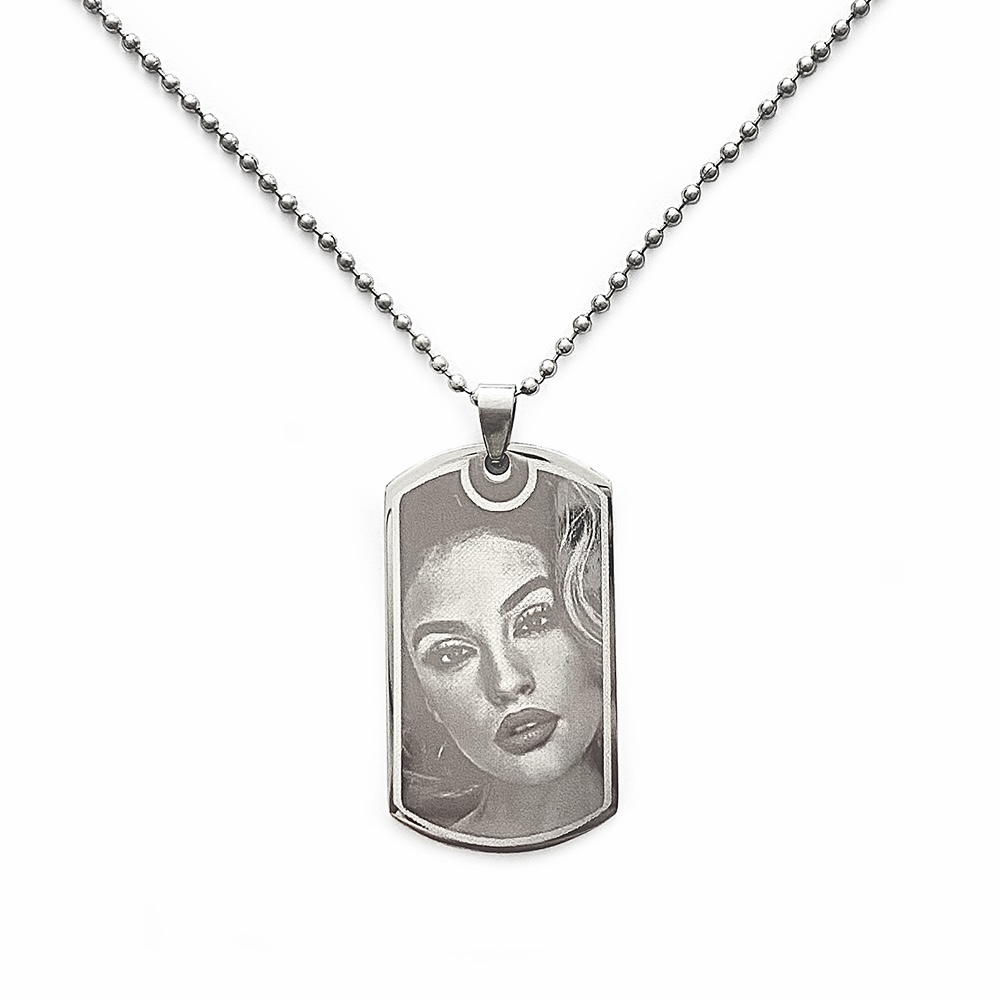 (Dog-Tag) Engravable Necklace - Stainless Steel / M-494