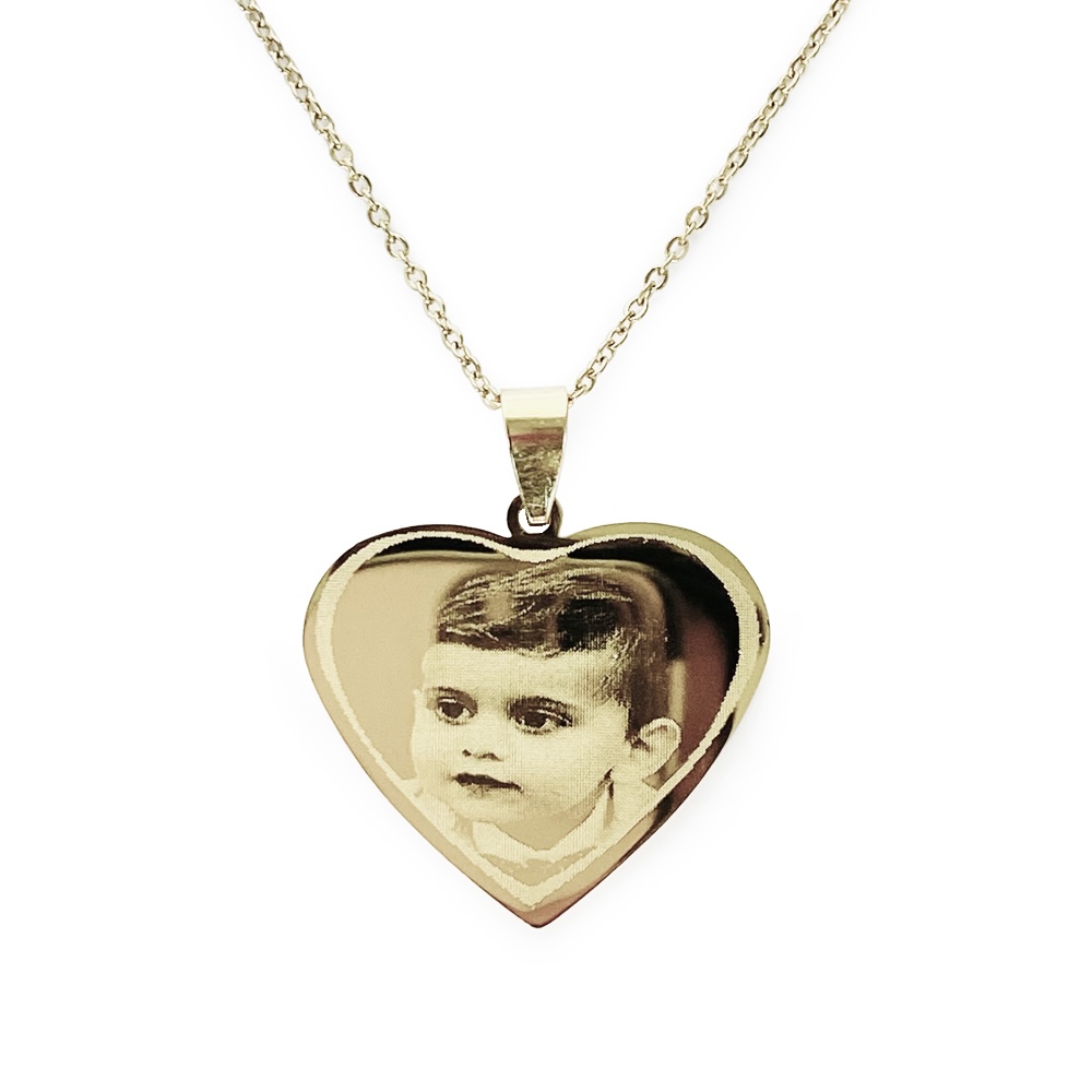 (Heart) Engravable Necklace - Gold-plated SS 316L / M-502