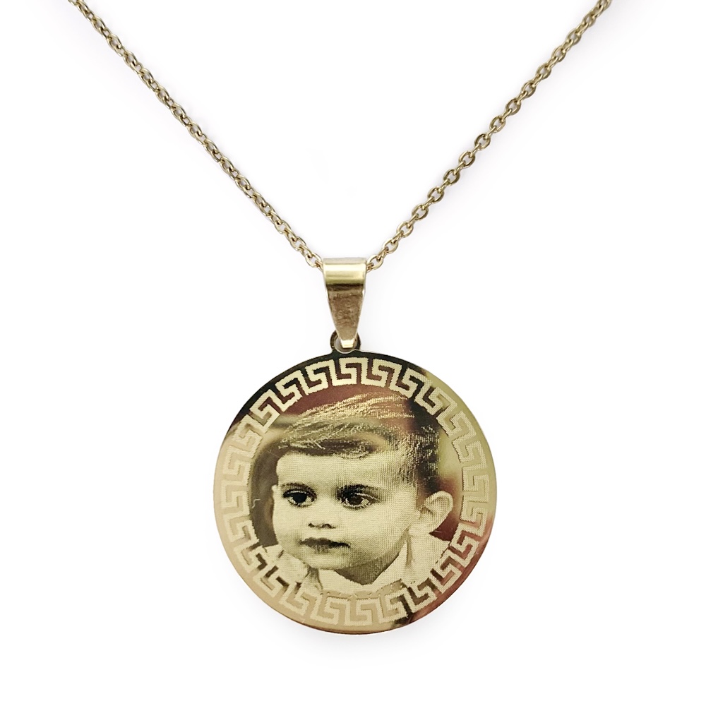 (Circle) Engravable Necklace - Gold-plated SS 316L / M-496