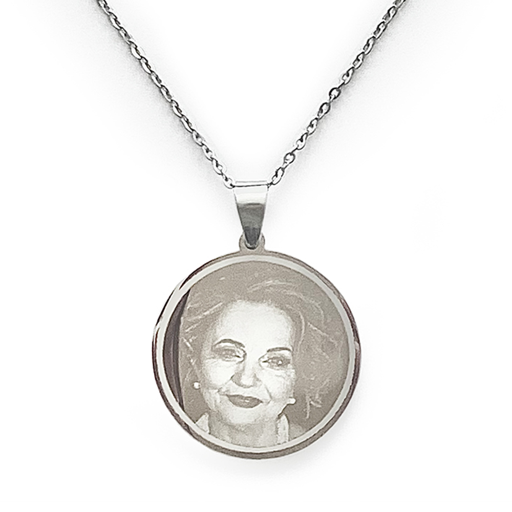 (Circle) Engravable Necklace - Silver-plated SS 316L / M-499