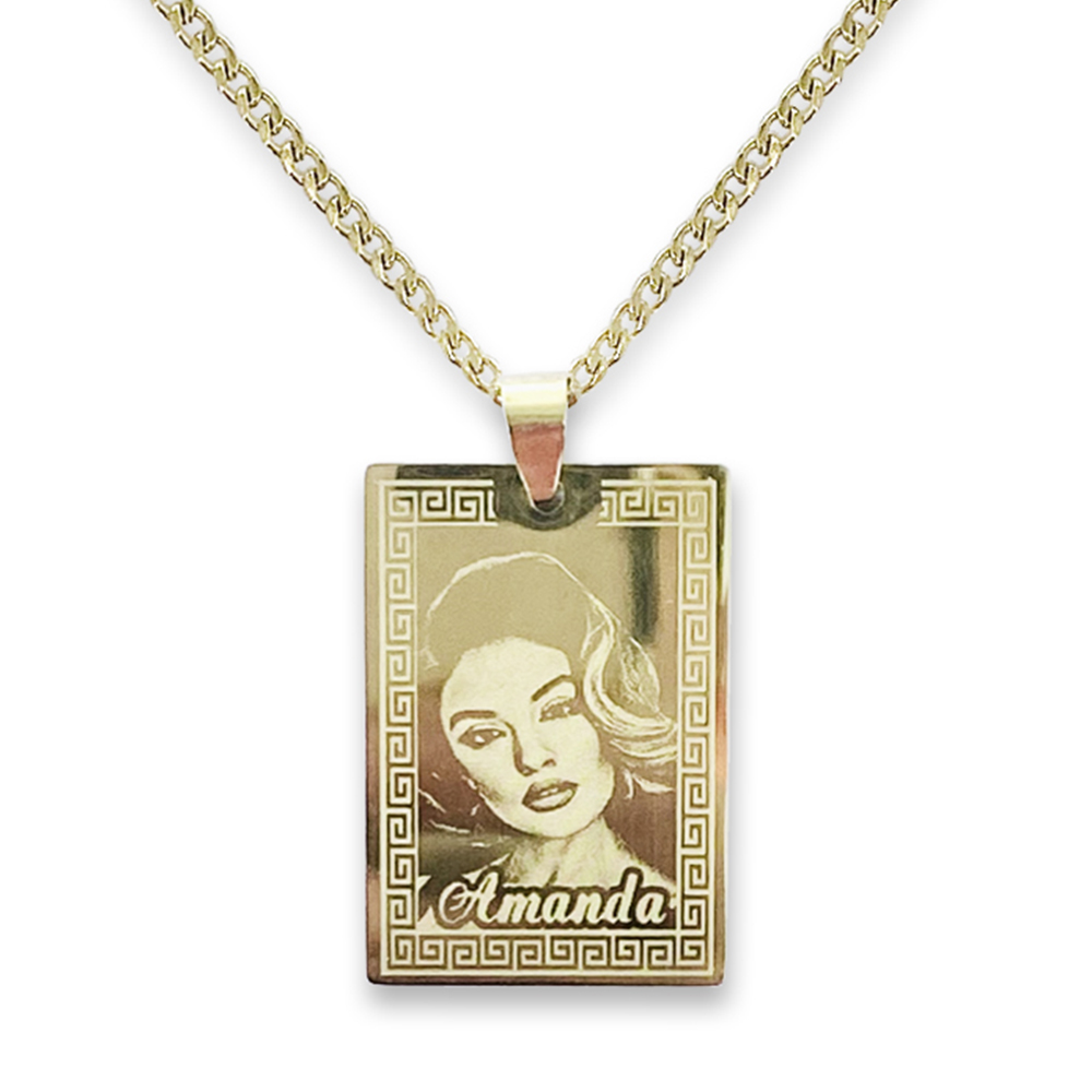 (Recentagle) Engravable Necklace - Gold-plated SS 316L / M-504