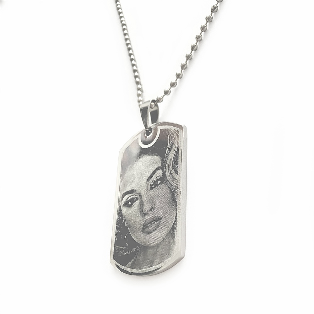 (Dog-Tag) Engravable Necklace - Stainless Steel / M-494