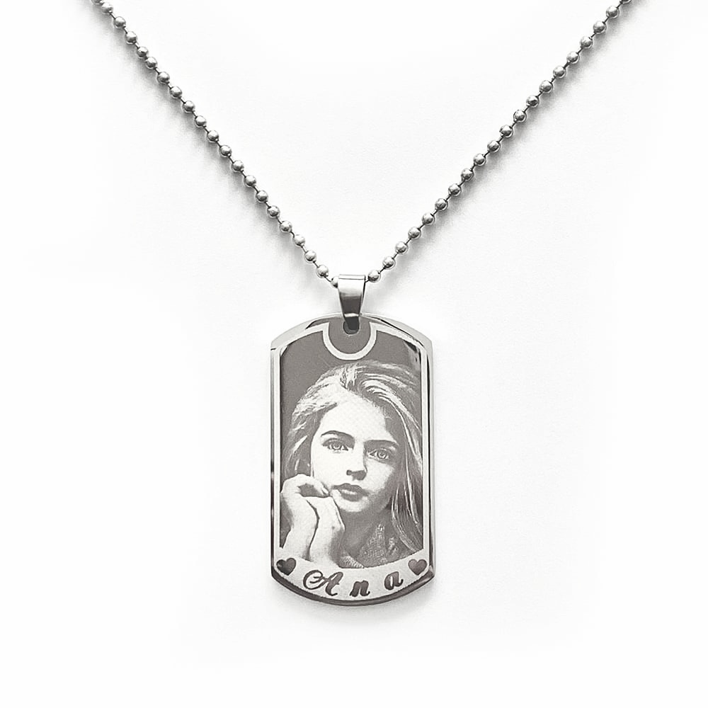 (Dog-Tag) Engravable Necklace - Stainless Steel / M-495