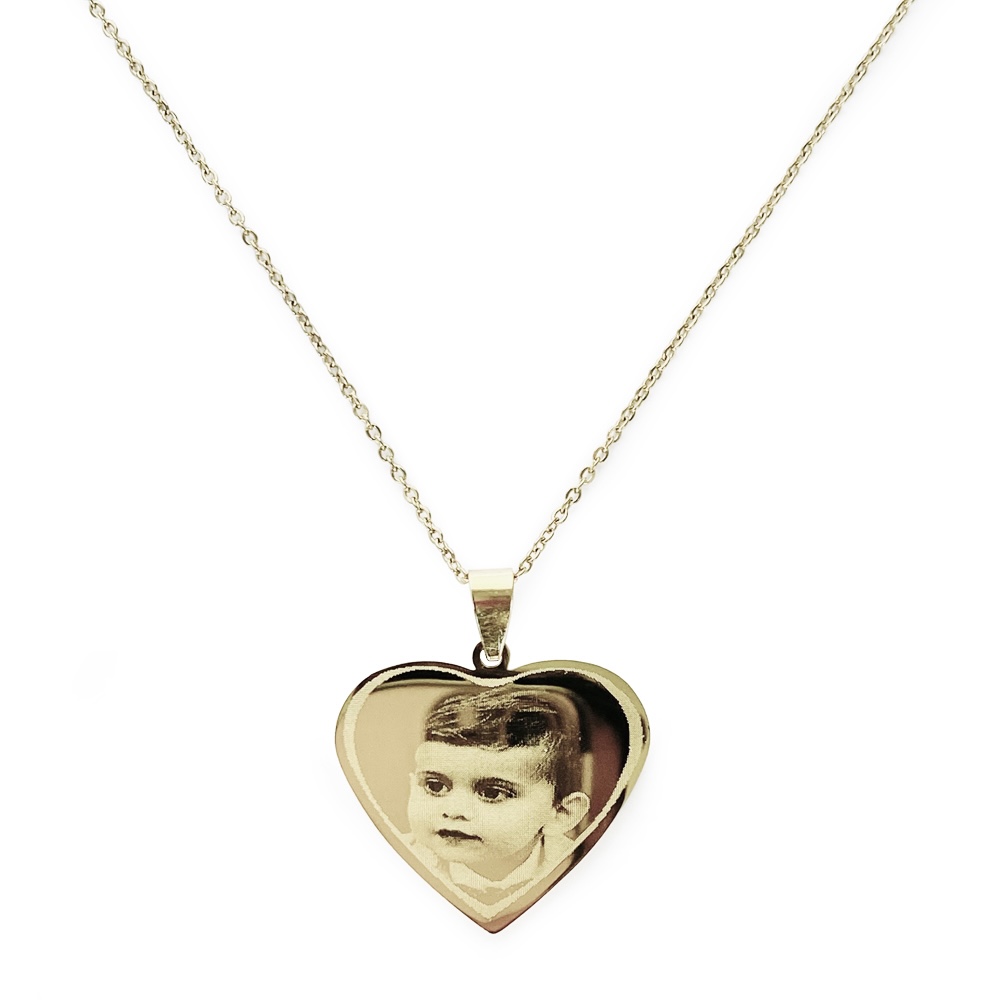 (Heart) Engravable Necklace - Gold-plated SS 316L / M-502