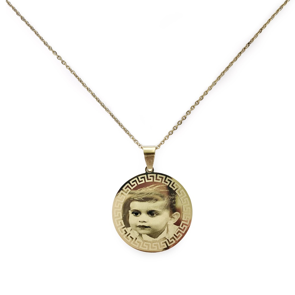 (Circle) Engravable Necklace - Gold-plated SS 316L / M-496