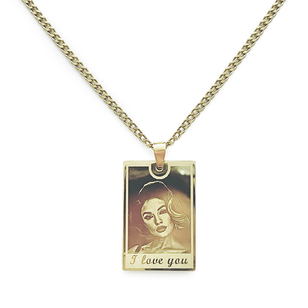 (Recentagle) Engravable Necklace - Gold-plated SS 316L / M-506
