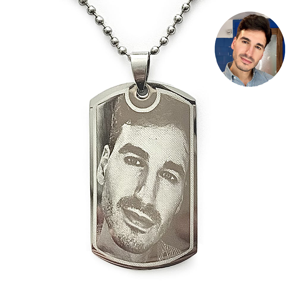 (Dog-Tag) Engravable Necklace - Stainless Steel / M-493