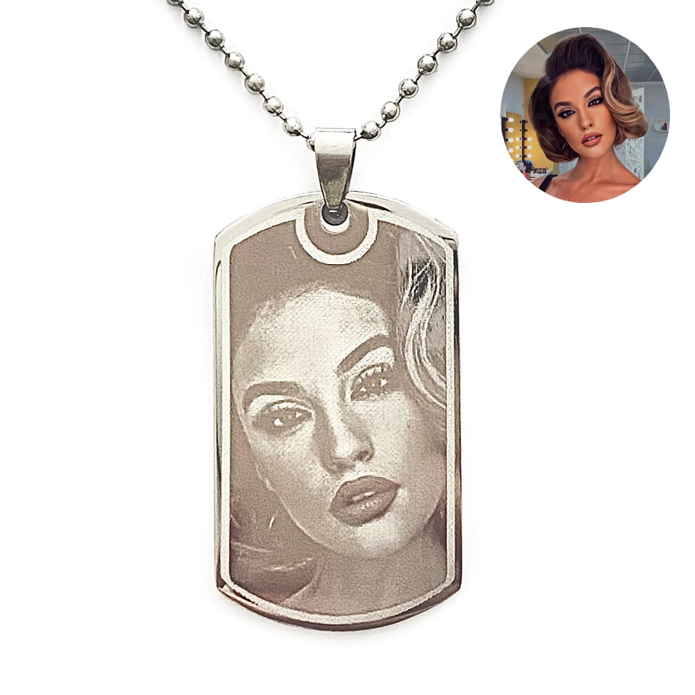 (Dog-Tag) Engravable Necklace - Stainless Steel / M-494