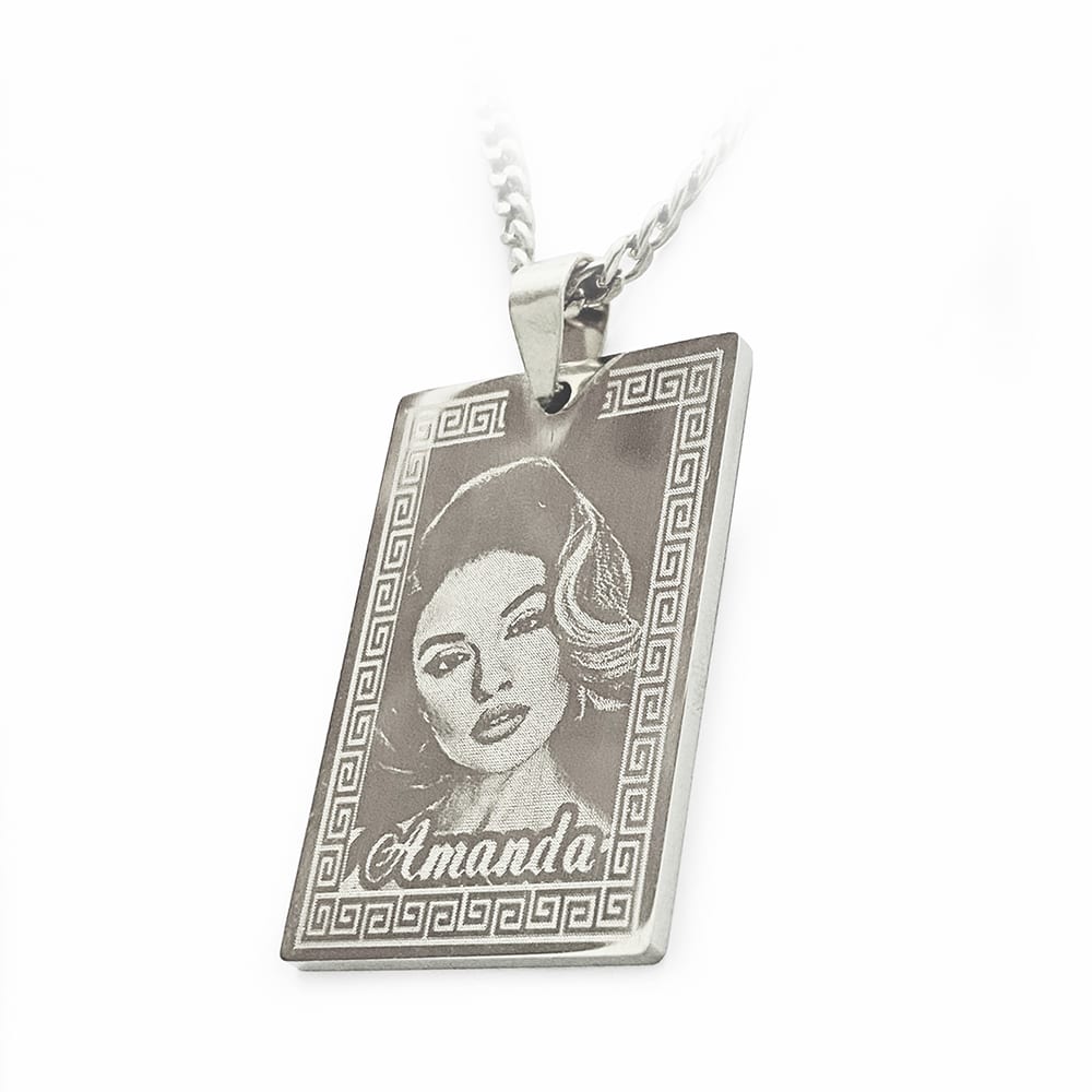 (Recentagle) Engravable Necklace - Silver-plated SS 316L / M-505