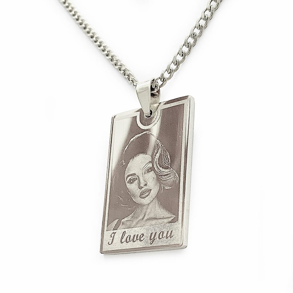 (Recentagle) Engravable Necklace - Silver-plated SS 316L / M-507