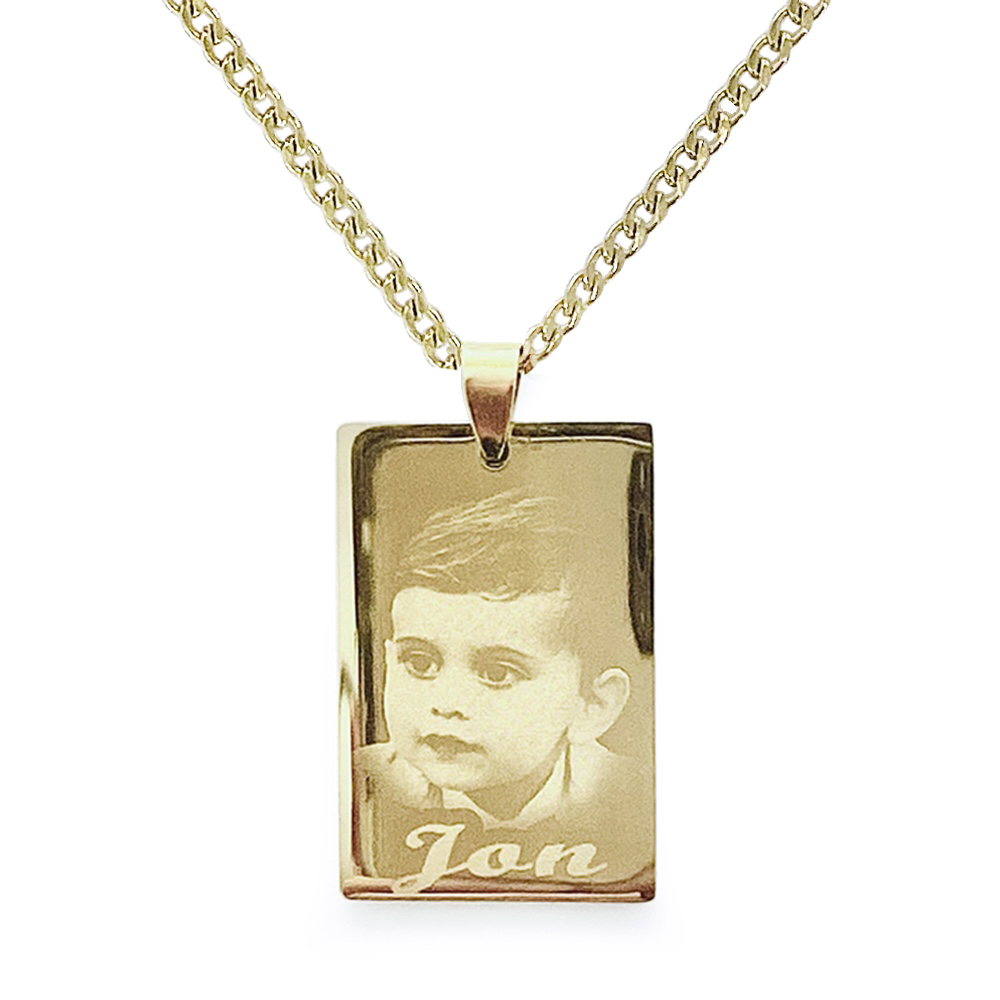 (Recentagle) Engravable Necklace - Silver-plated SS 316L / M-509