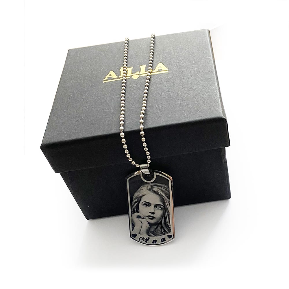 (Dog-Tag) Engravable Necklace - Stainless Steel / M-495