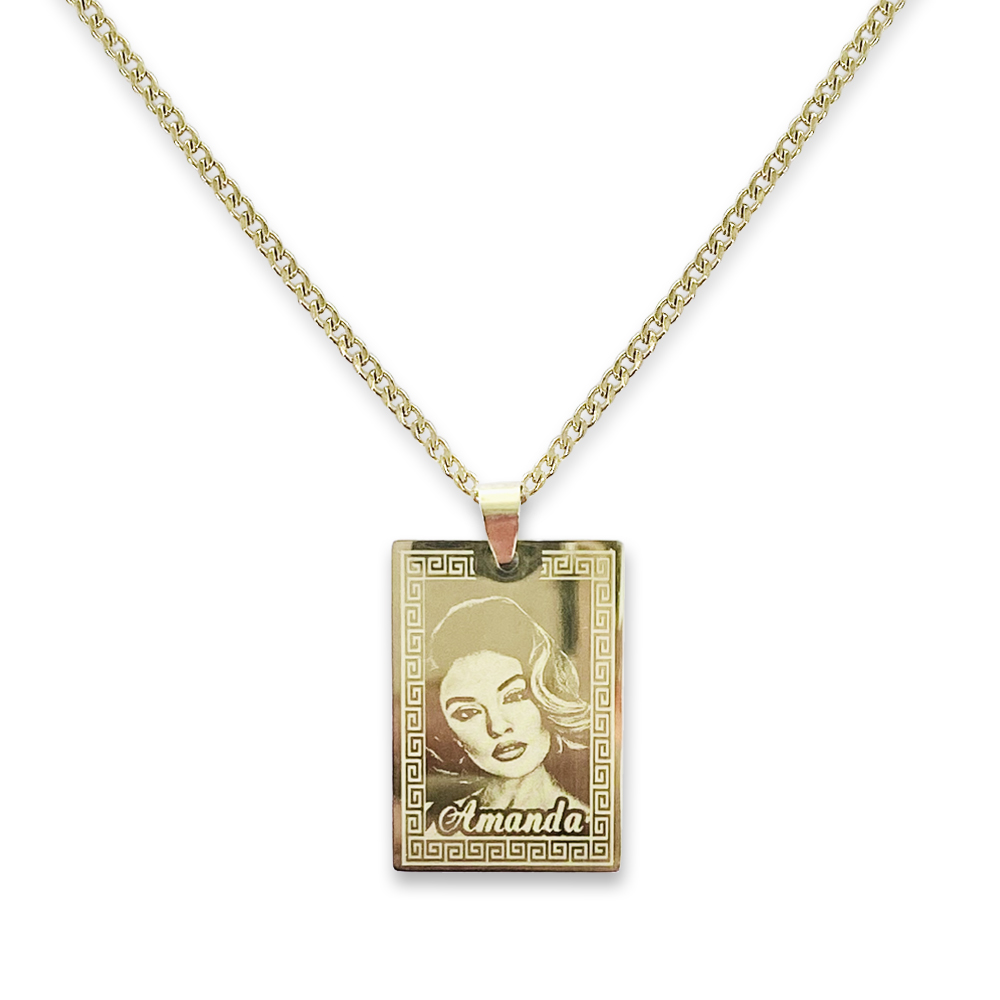 (Recentagle) Engravable Necklace - Silver-plated SS 316L / M-505