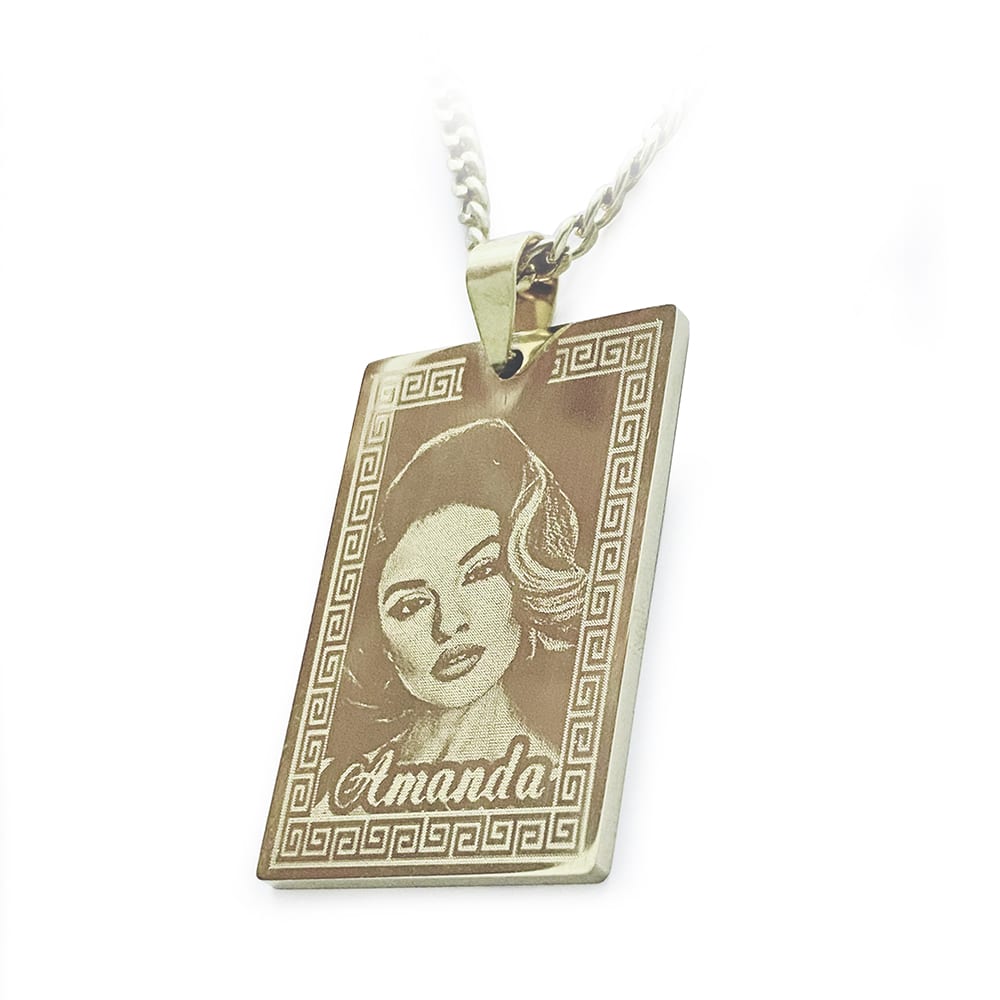(Recentagle) Engravable Necklace - Silver-plated SS 316L / M-505