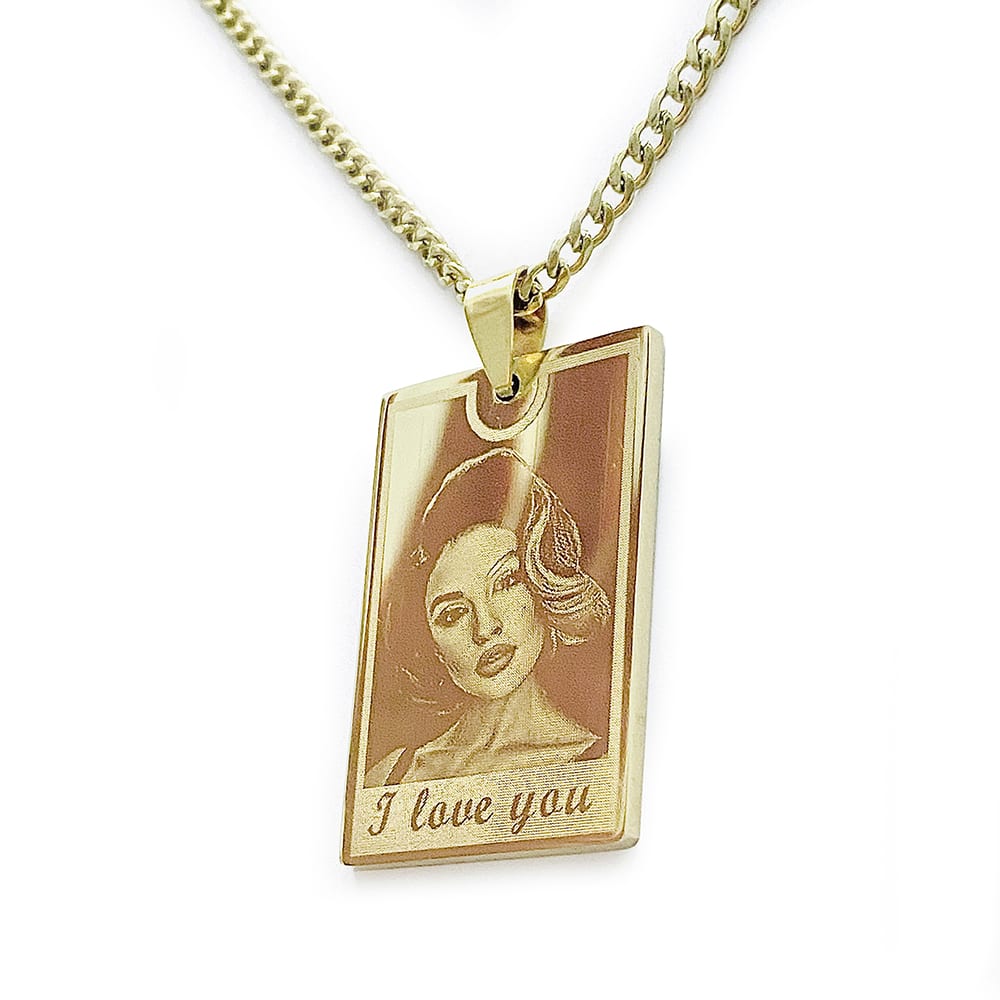 (Recentagle) Engravable Necklace - Silver-plated SS 316L / M-507