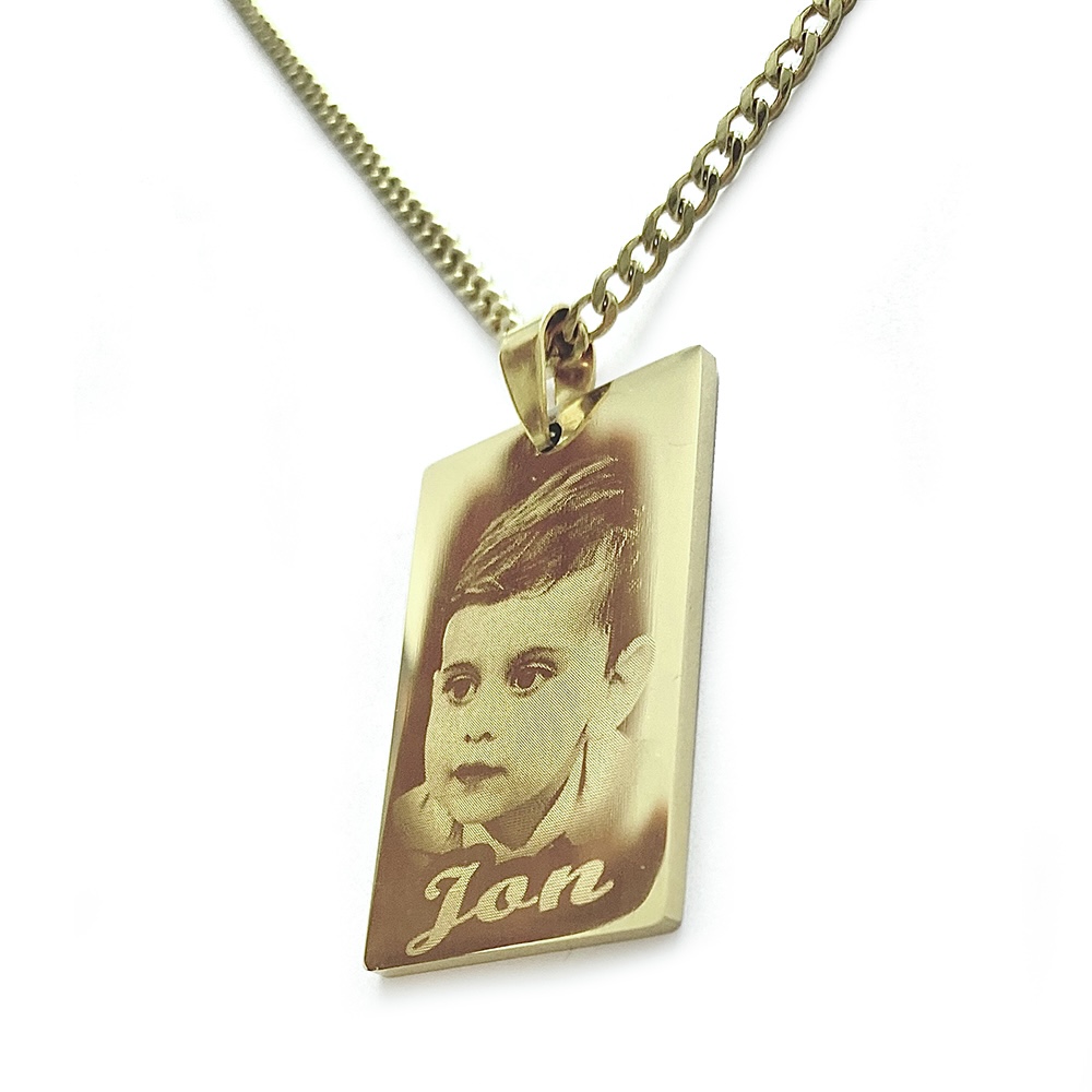 (Recentagle) Engravable Necklace - Silver-plated SS 316L / M-509